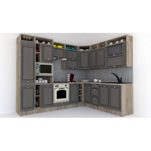 Bucatarie de Colt LEEA ART CORNER FRONT MDF OLDER 220-280 ST. K002 / decor 265