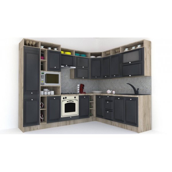 Bucatarie de Colt LEEA ART CORNER FRONT MDF OLDER 220-280 ST. K002 / decor 266