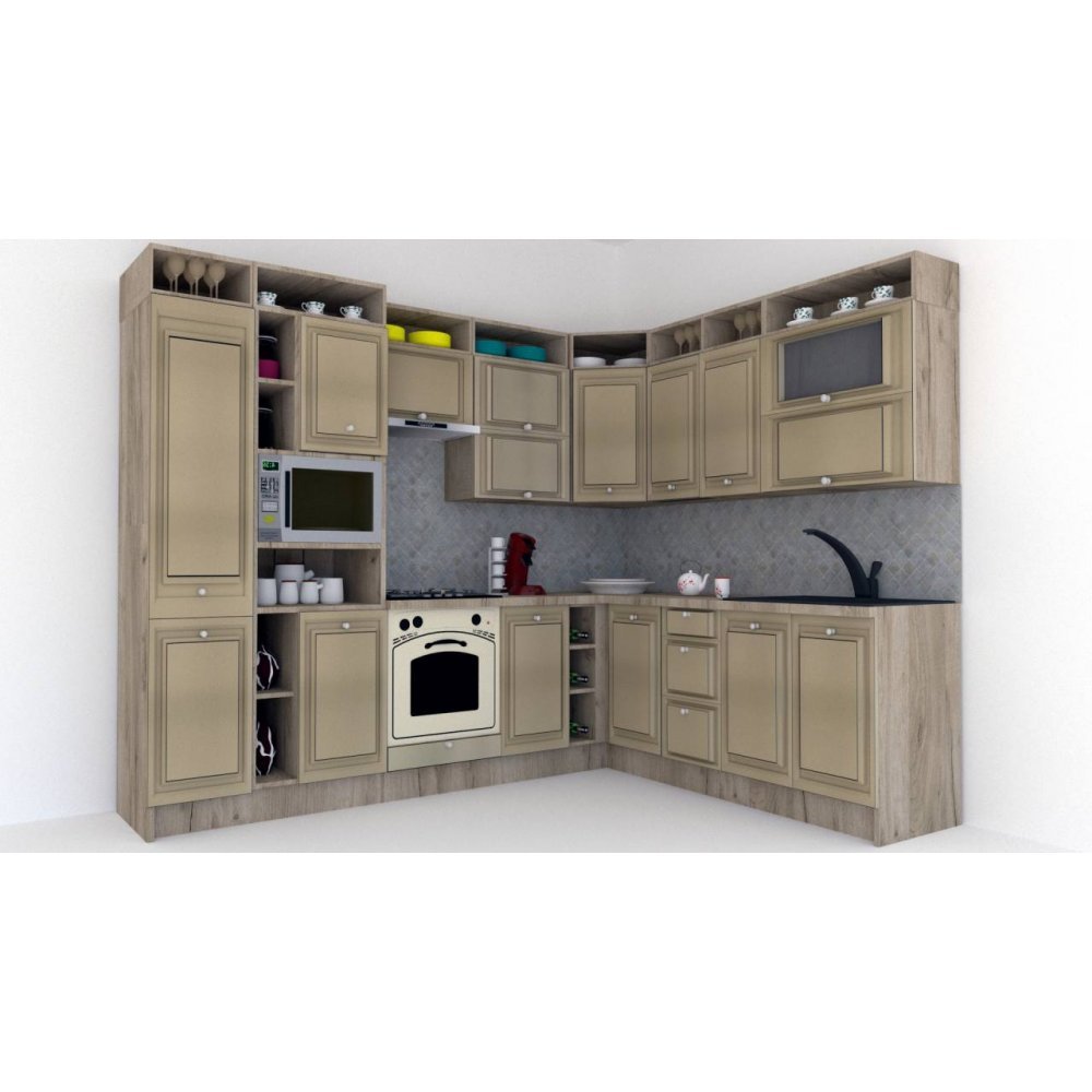 Bucatarie de Colt LEEA ART CORNER FRONT MDF REGULARNY 220-280 ST. K002 / decor 243