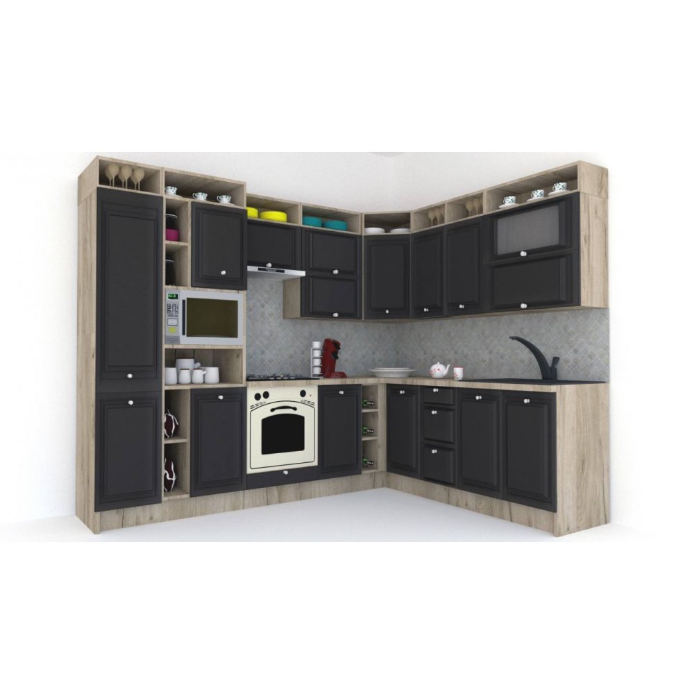 Bucatarie de Colt LEEA ART CORNER FRONT MDF REGULARNY 220-280 ST. K002 / decor 258