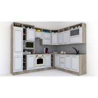 Bucatarie de Colt LEEA ART CORNER FRONT MDF ROSA 220-280 ST. K002 / decor 263