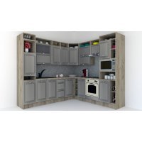 Bucatarie de Colt LEEA ART CORNER FRONT MDF PORTAL 240-260 DR. K002 / decor 210