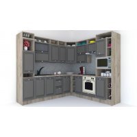 Bucatarie de Colt LEEA ART CORNER FRONT MDF PORTAL 240-260 DR. K002 / decor 218