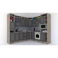 Bucatarie de Colt LEEA ART CORNER FRONT MDF PORTAL 240-260 DR. K002 / decor 265