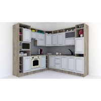 Bucatarie de Colt LEEA ART CORNER FRONT MDF ROSA 240-260 ST. K002 / decor 263