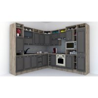 Bucatarie de Colt LEEA ART CORNER FRONT MDF PORTAL 260-280 DR. K002 / decor 218