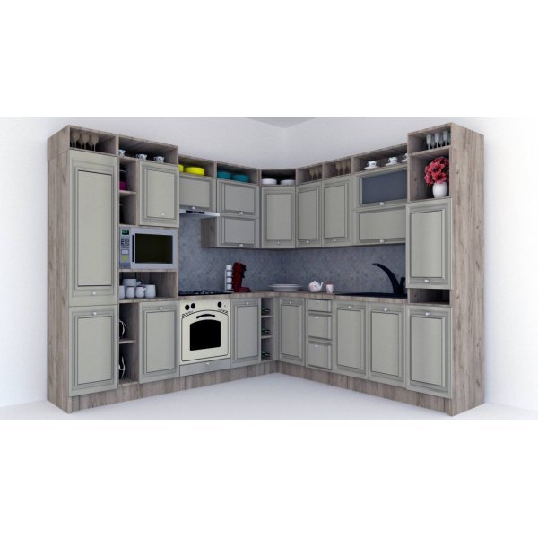 Bucatarie de Colt LEEA ART CORNER FRONT MDF OLDER 260-280 ST. K002 / decor 161