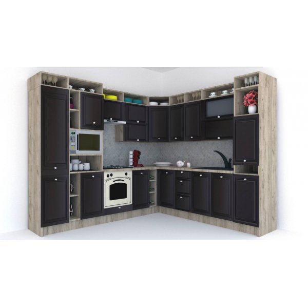 Bucatarie de Colt LEEA ART CORNER FRONT MDF OLDER 260-280 ST. K002 / decor 176