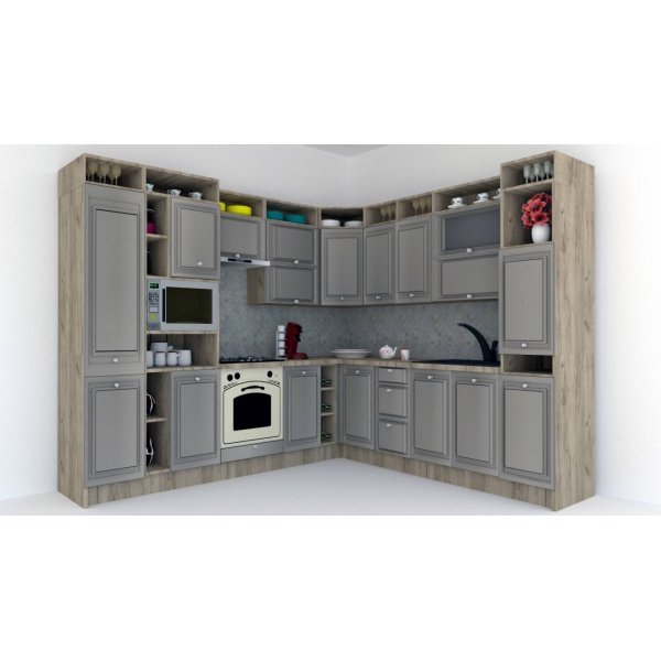Bucatarie de Colt LEEA ART CORNER FRONT MDF OLDER 260-280 ST. K002 / decor 210