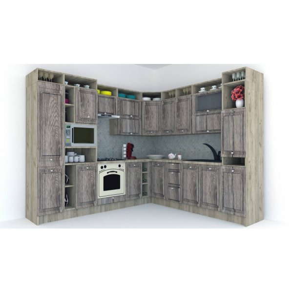 Bucatarie de Colt LEEA ART CORNER FRONT MDF OLDER 260-280 ST. K002 / decor 213