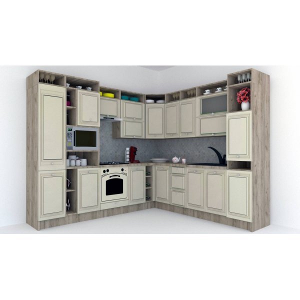 Bucatarie de Colt LEEA ART CORNER FRONT MDF OLDER 260-280 ST. K002 / decor 232