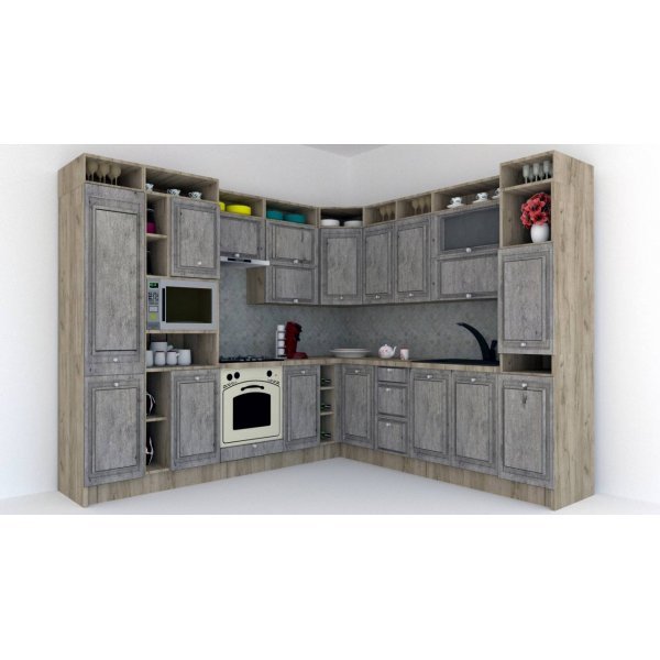 Bucatarie de Colt LEEA ART CORNER FRONT MDF OLDER 260-280 ST. K002 / decor 246