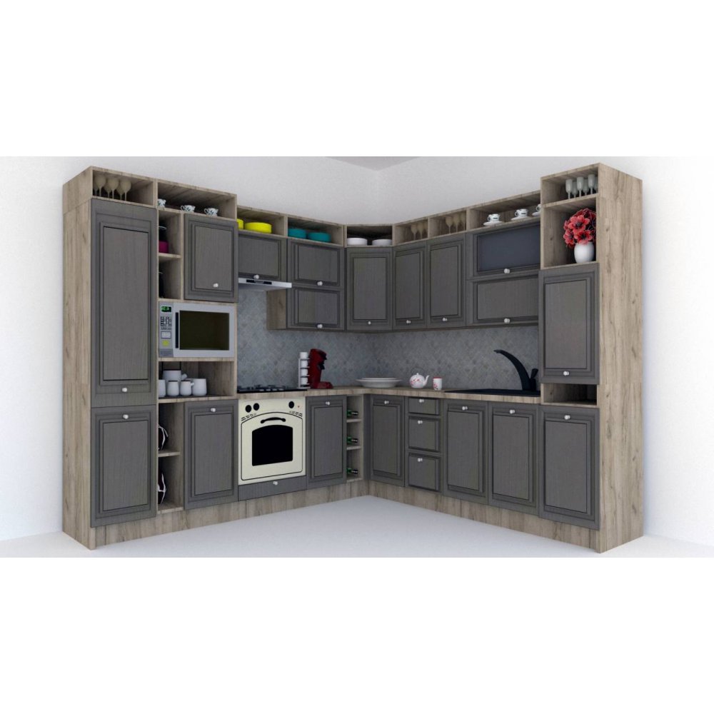 Bucatarie de Colt LEEA ART CORNER FRONT MDF OLDER 260-280 ST. K002 / decor 265