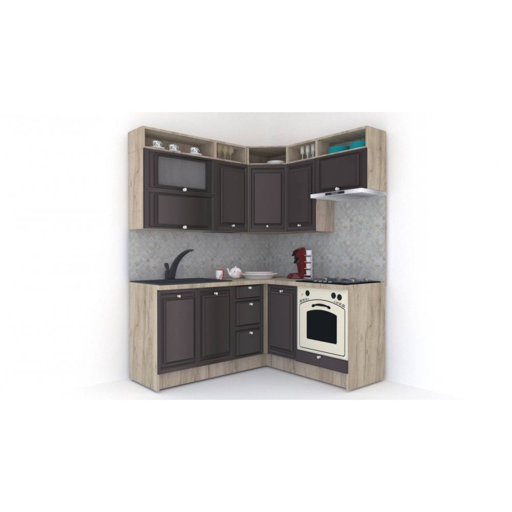 Bucatarie de Colt LEEA ART CORNER FRONT MDF CANYON 160-180 DR. K002 / decor 176