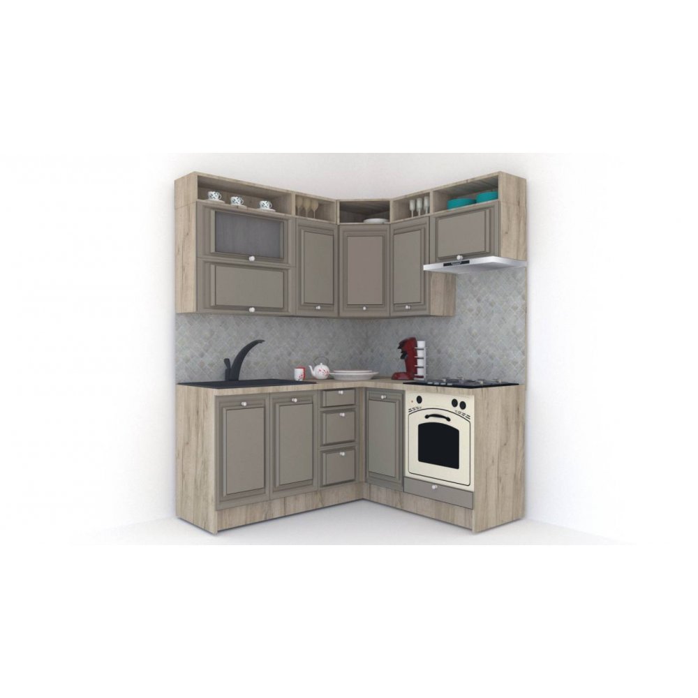 Bucatarie de Colt LEEA ART CORNER FRONT MDF CANYON 160-180 DR. K002 / decor 200