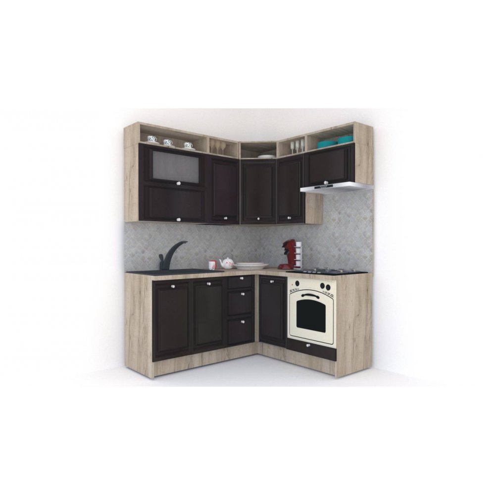 Bucatarie de Colt LEEA ART CORNER FRONT MDF CANYON 160-180 DR. K002 / decor 244