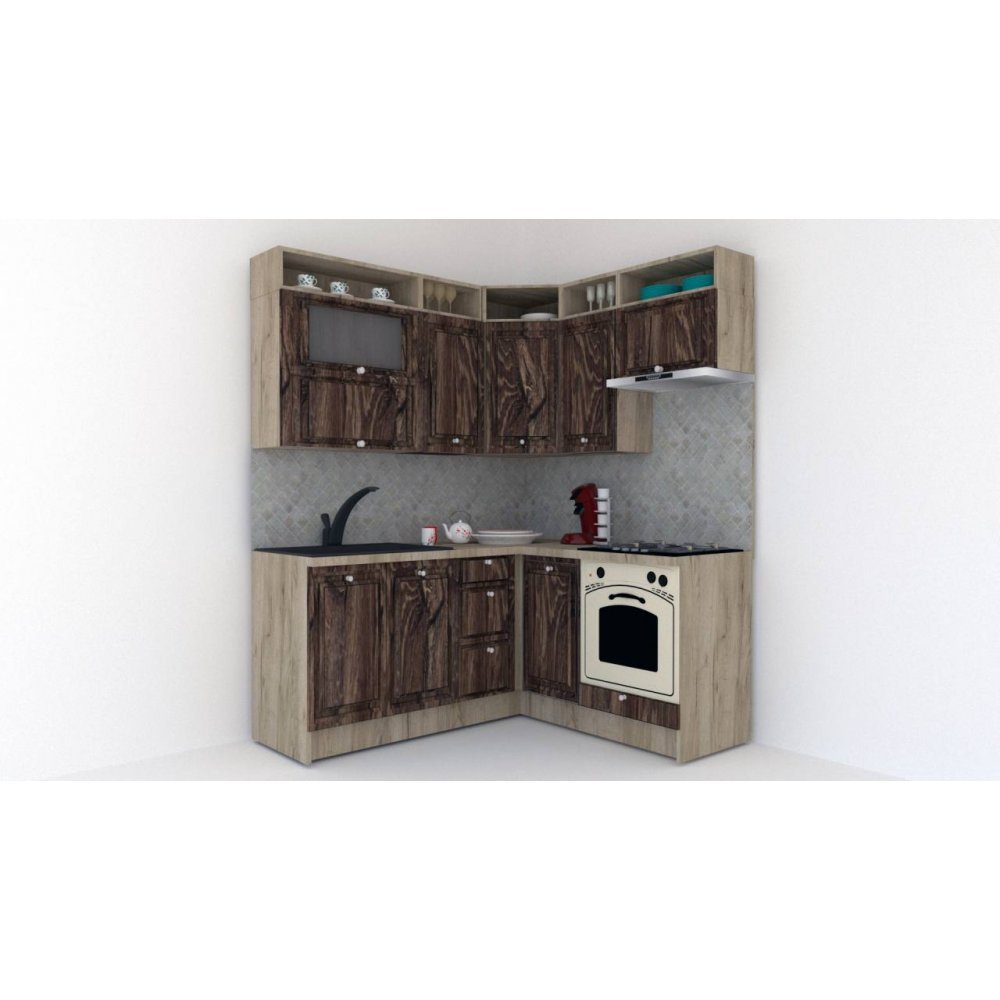 Bucatarie de Colt LEEA ART CORNER FRONT MDF CANYON 160-180 DR. K002 / decor 264
