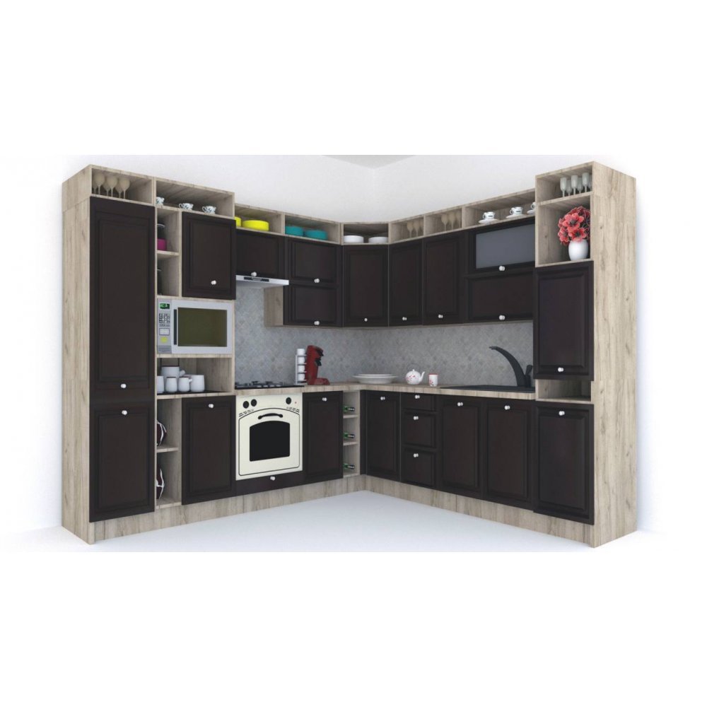 Bucatarie de Colt LEEA ART CORNER FRONT MDF REGULARNY 260-280 ST. K002 / decor 244 Bucatarie de Colt LEEA ART CORNER FRONT MDF REGULARNY 260-280 ST. K002 / decor 244