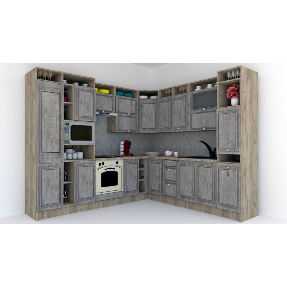 Bucatarie de Colt LEEA ART CORNER FRONT MDF REGULARNY 260-280 ST. K002 / decor 246