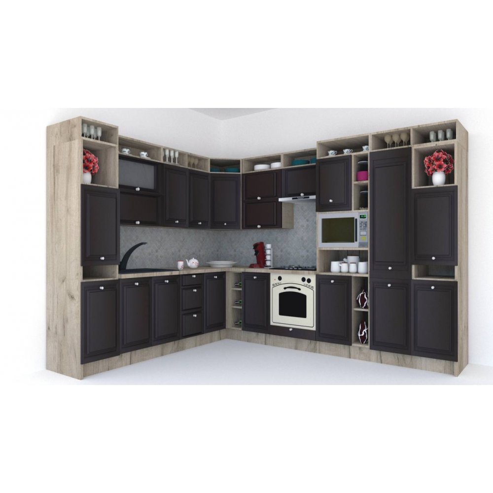 Bucatarie de Colt LEEA ART CORNER FRONT MDF OLDER 260-320 DR. K002 / decor 176