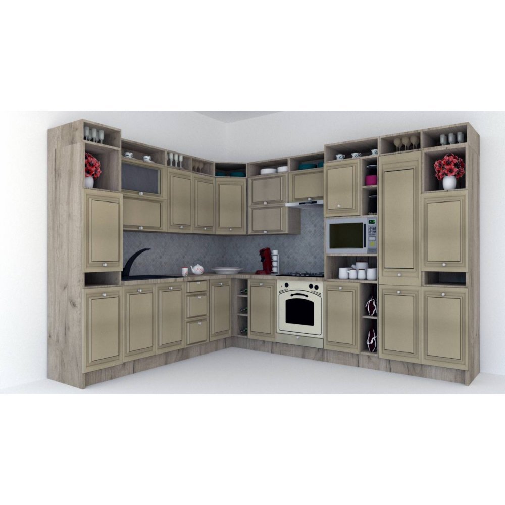 Bucatarie de Colt LEEA ART CORNER FRONT MDF OLDER 260-320 DR. K002 / decor 243