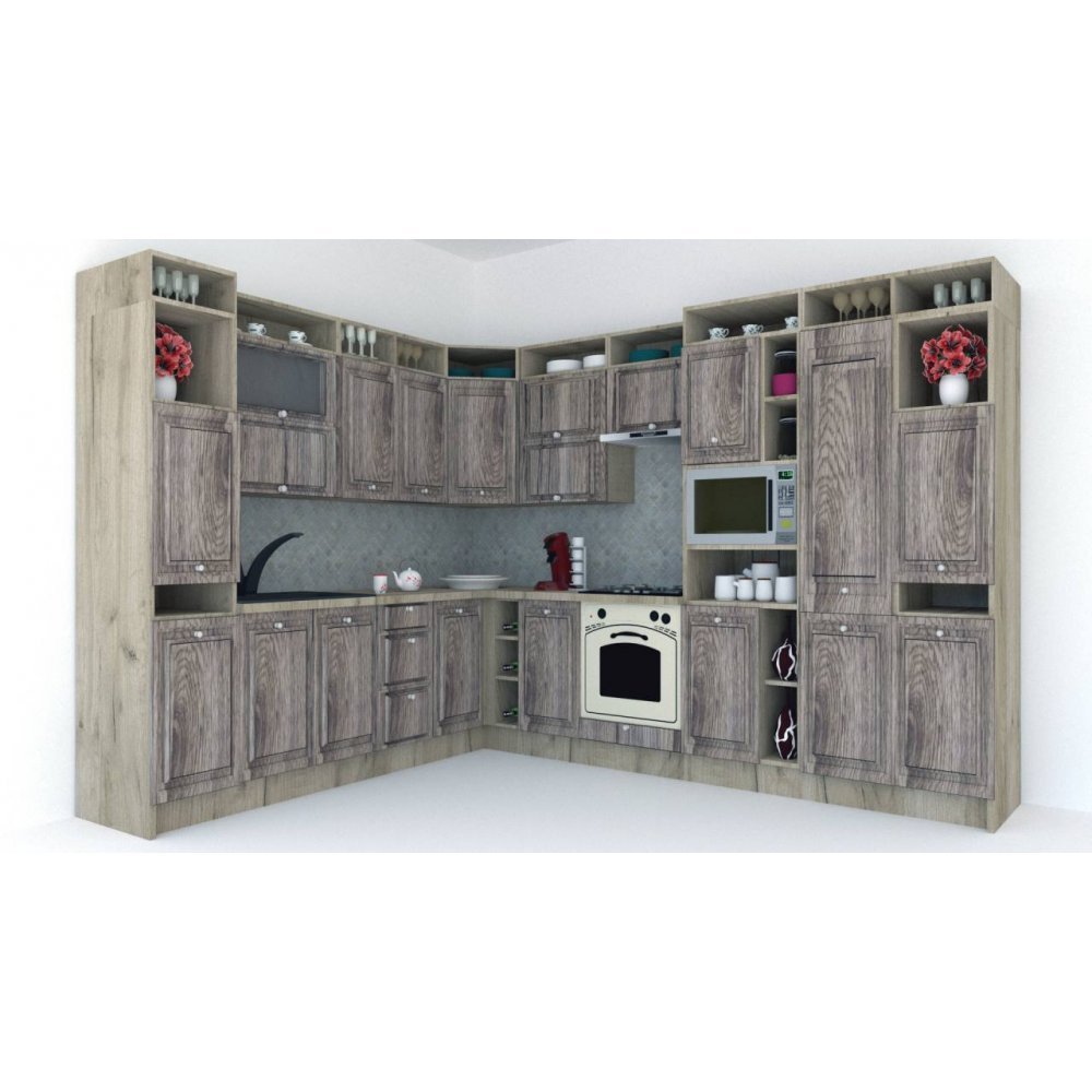 Bucatarie de Colt LEEA ART CORNER FRONT MDF REGULARNY 260-320 DR. K002 / decor 213