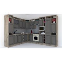 Bucatarie de Colt LEEA ART CORNER FRONT MDF ROSA 260-320 DR. K002 / decor 265