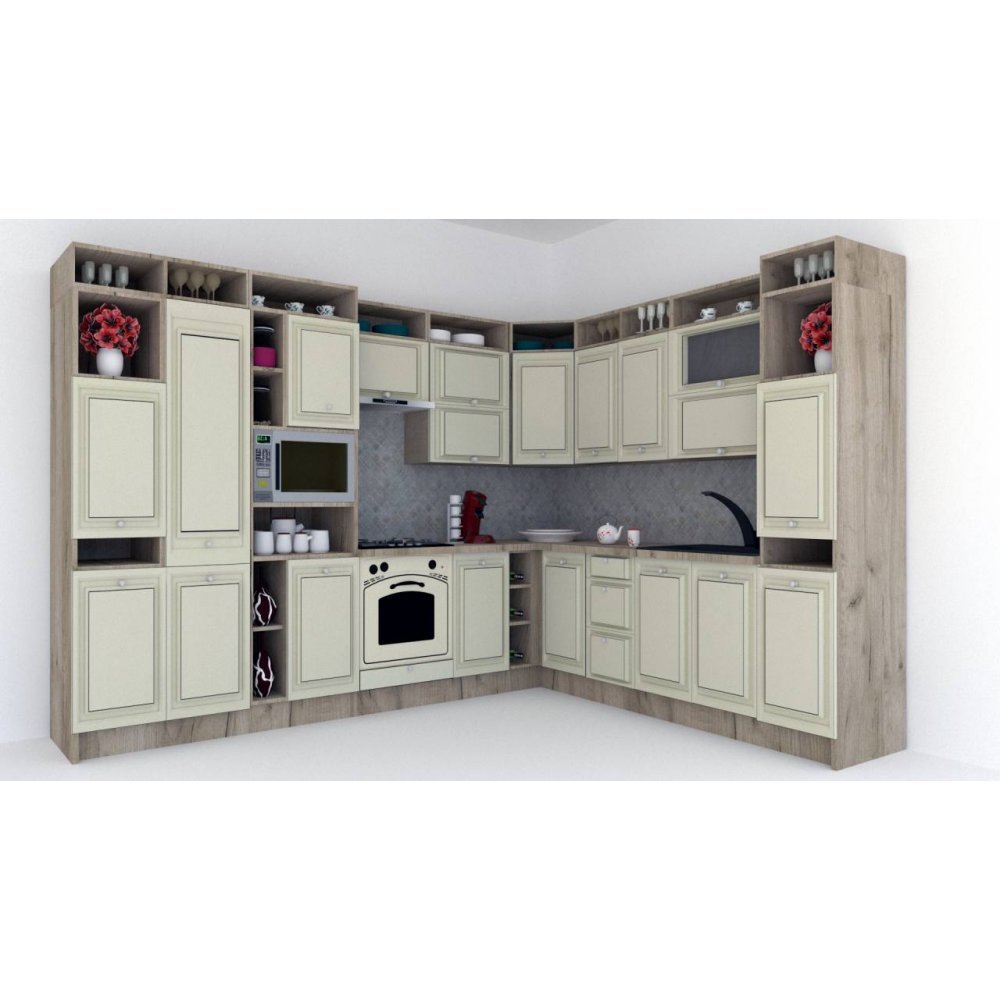 Bucatarie de Colt LEEA ART CORNER FRONT MDF REGULARNY 260-320 ST. K002 / decor 191