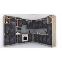 Bucatarie de Colt LEEA ART CORNER FRONT MDF ROSA 260-320 ST. K002 / decor 267