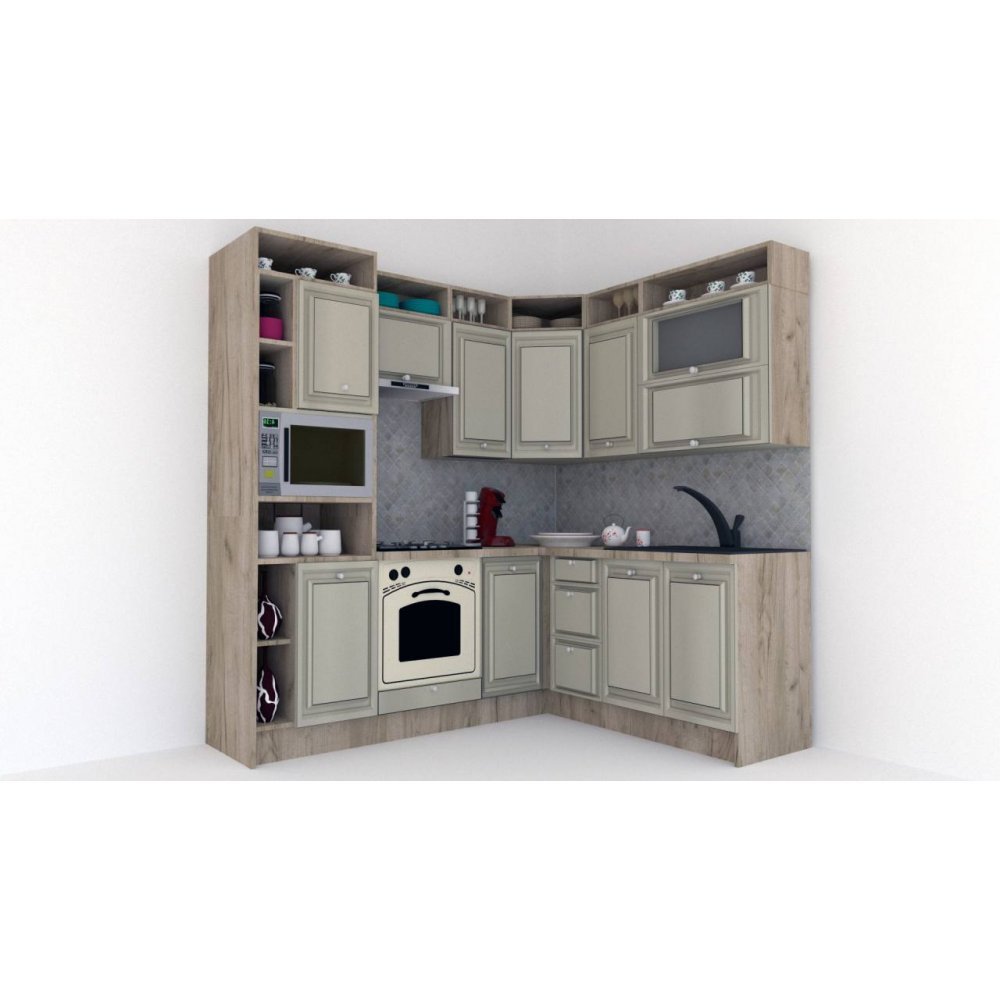 Bucatarie de Colt LEEA ART CORNER FRONT MDF CANYON 180-220 A ST. K002 / decor 161 Bucatarie de Colt LEEA ART CORNER FRONT MDF CANYON 180-220 A ST. K002 / decor 161