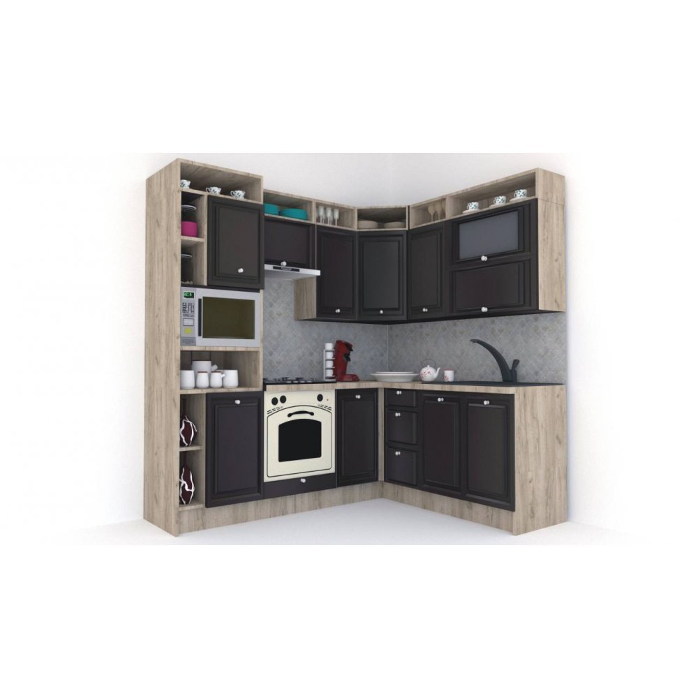 Bucatarie de Colt LEEA ART CORNER FRONT MDF CANYON 180-220 A ST. K002 / decor 225