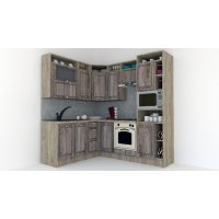 Bucatarie de Colt LEEA ART CORNER FRONT MDF ELBA 180-220 A DR. K002 / decor 213