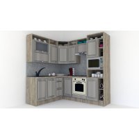 Bucatarie de Colt LEEA ART CORNER FRONT MDF ELBA 180-220 A DR. K002 / decor 227