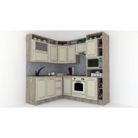 Bucatarie de Colt LEEA ART CORNER FRONT MDF ELBA 180-220 A DR. K002 / decor 232