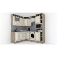 Bucatarie de Colt LEEA ART CORNER FRONT MDF ELBA 180-220 A DR. K002 / decor 242