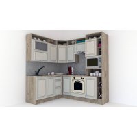 Bucatarie de Colt LEEA ART CORNER FRONT MDF FRESCO 180-220 A DR. K002 / decor 102