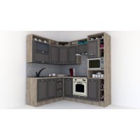 Bucatarie de Colt LEEA ART CORNER FRONT MDF FRESCO 180-220 A DR. K002 / decor 218