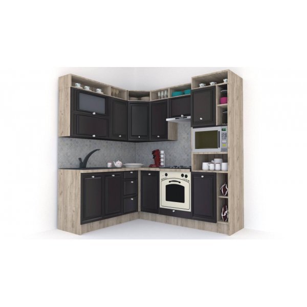 Bucatarie de Colt LEEA ART CORNER FRONT MDF FRESCO 180-220 A DR. K002 / decor 225