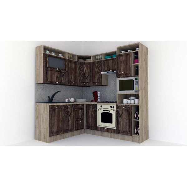 Bucatarie de Colt LEEA ART CORNER FRONT MDF FRESCO 180-220 A DR. K002 / decor 264