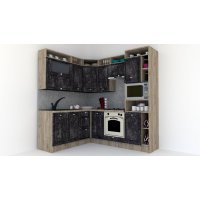 Bucatarie de Colt LEEA ART CORNER FRONT MDF FRESCO 180-220 A DR. K002 / decor 267