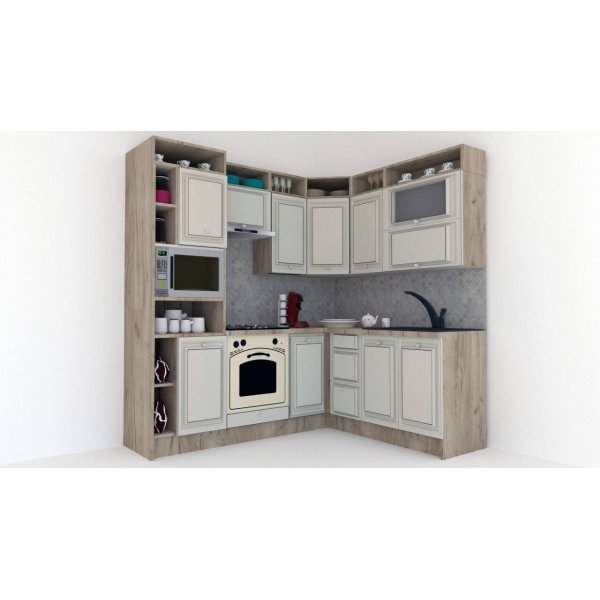 Bucatarie de Colt LEEA ART CORNER FRONT MDF FRESCO 180-220 A ST. K002 / decor 102