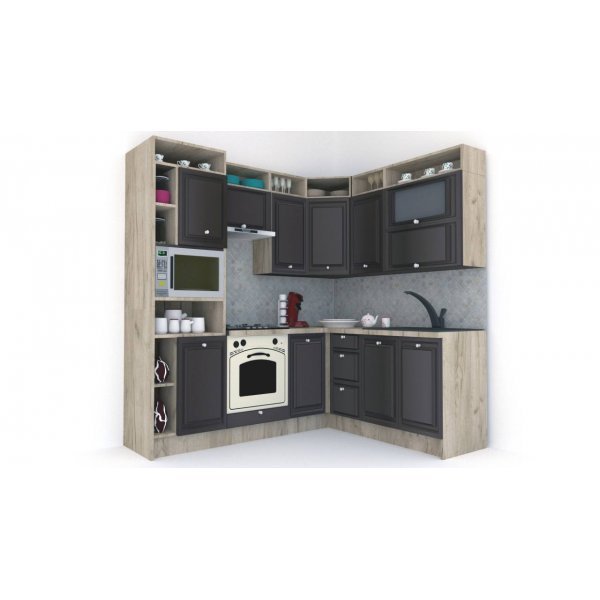 Bucatarie de Colt LEEA ART CORNER FRONT MDF FRESCO 180-220 A ST. K002 / decor 176