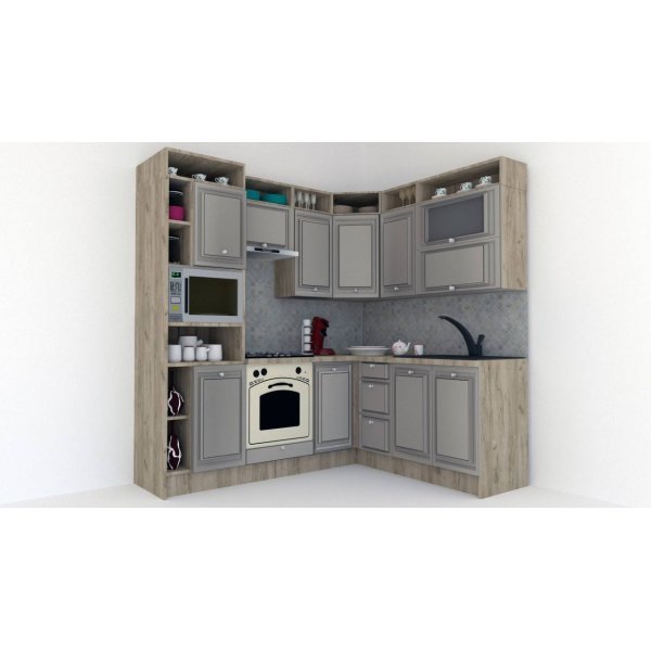 Bucatarie de Colt LEEA ART CORNER FRONT MDF FRESCO 180-220 A ST. K002 / decor 210