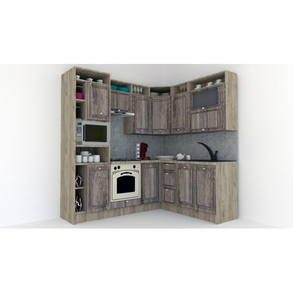Bucatarie de Colt LEEA ART CORNER FRONT MDF FRESCO 180-220 A ST. K002 / decor 213