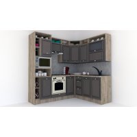 Bucatarie de Colt LEEA ART CORNER FRONT MDF FRESCO 180-220 A ST. K002 / decor 218