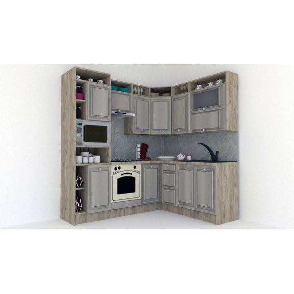 Bucatarie de Colt LEEA ART CORNER FRONT MDF FRESCO 180-220 A ST. K002 / decor 227