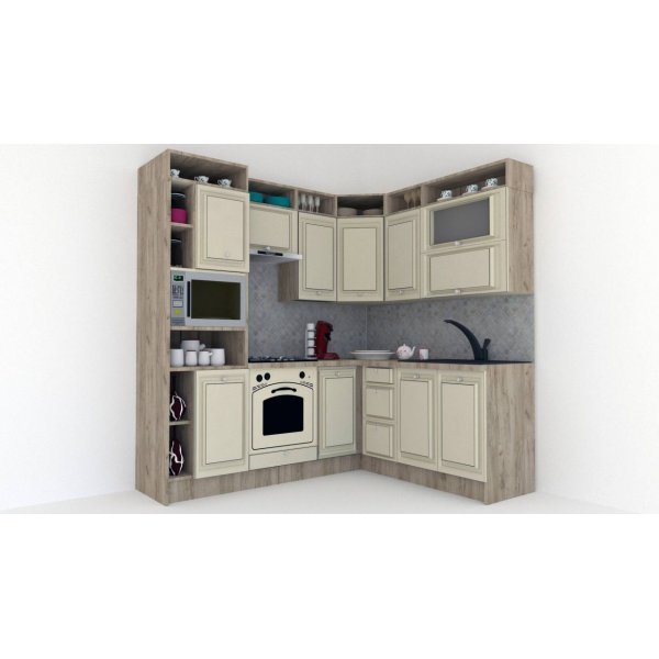Bucatarie de Colt LEEA ART CORNER FRONT MDF FRESCO 180-220 A ST. K002 / decor 232