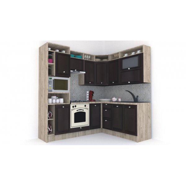Bucatarie de Colt LEEA ART CORNER FRONT MDF FRESCO 180-220 A ST. K002 / decor 244