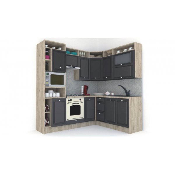 Bucatarie de Colt LEEA ART CORNER FRONT MDF FRESCO 180-220 A ST. K002 / decor 258