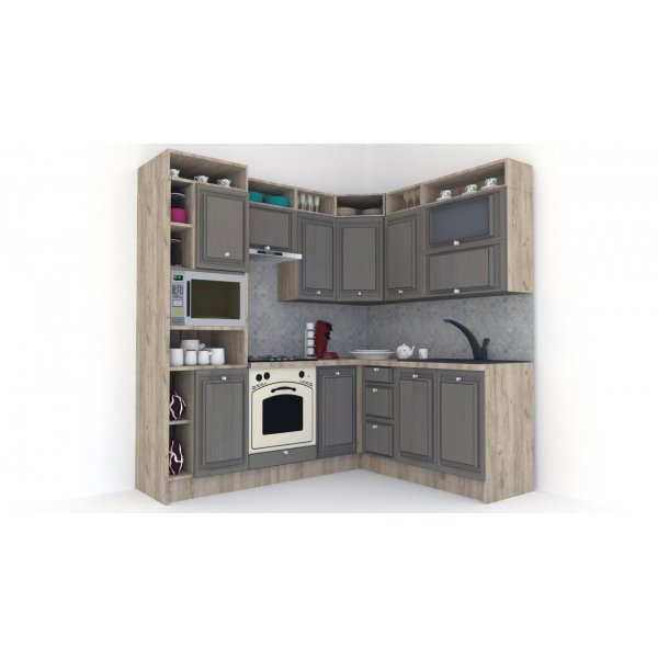 Bucatarie de Colt LEEA ART CORNER FRONT MDF FRESCO 180-220 A ST. K002 / decor 265